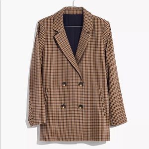 Madewell Caldwell Double-Breasted Checked Blazer